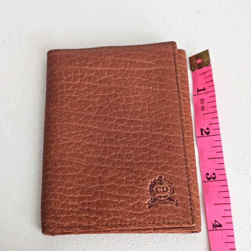 Rare Christian Dior Vintage Pebbled Leather Bifold Wallet Made in Spain CD Logo